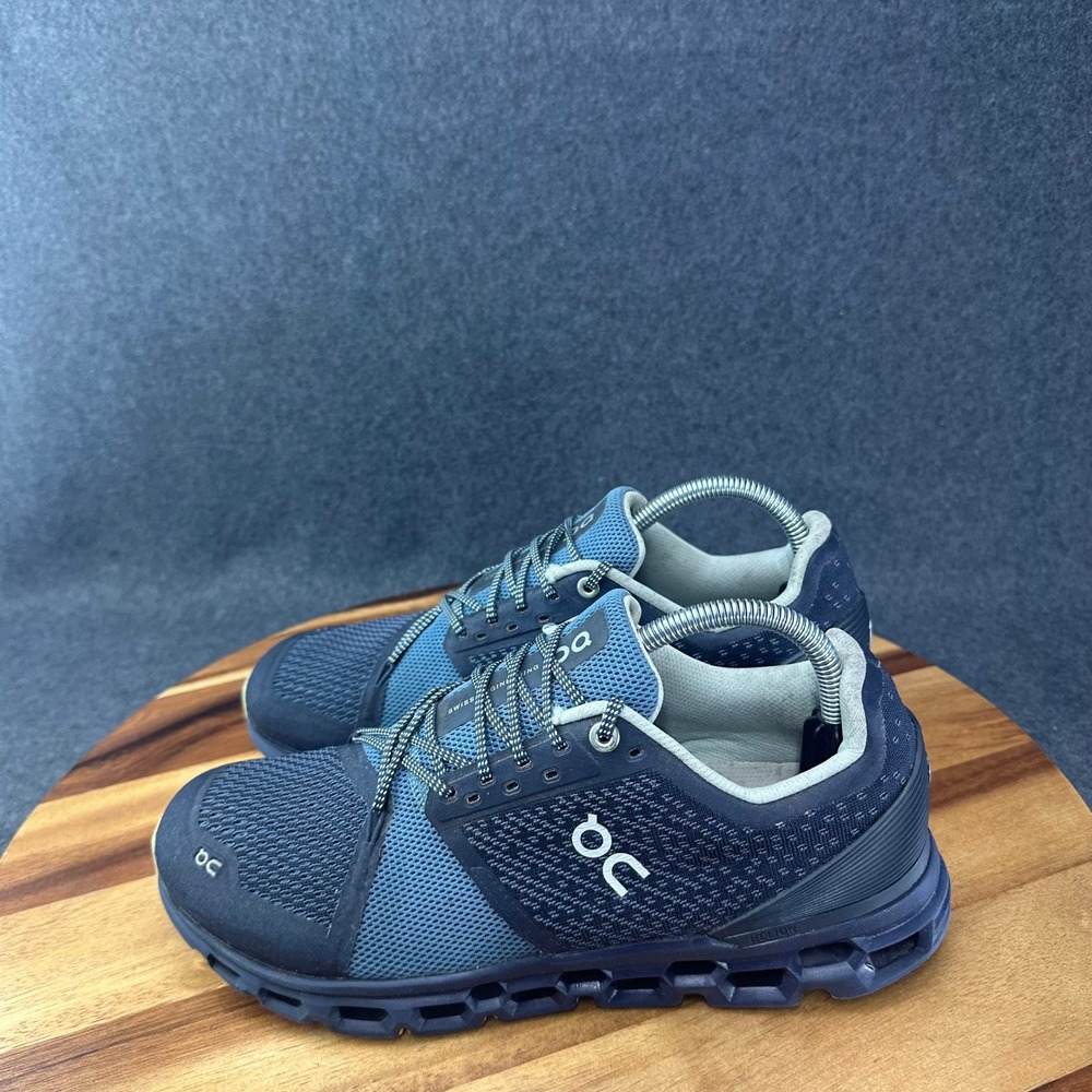 On Running Cloudstratus Navy Blue Road Running Shoes Womens 9.5 Helion CloudTec - Picture 7 of 12
